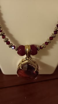 Image 9 of BI COLOR TOURMALINE WITH DUO RUBY STONE NECKLACE 