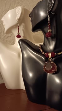 Image 4 of BI COLOR TOURMALINE WITH DUO RUBY STONE NECKLACE 