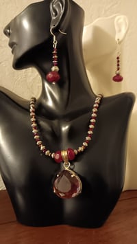 Image 3 of BI COLOR TOURMALINE WITH DUO RUBY STONE NECKLACE 