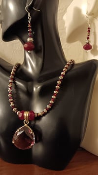 Image 6 of BI COLOR TOURMALINE WITH DUO RUBY STONE NECKLACE 