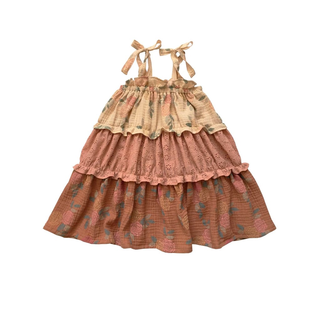 Image of Amber Dress- Dusty Pink Roses