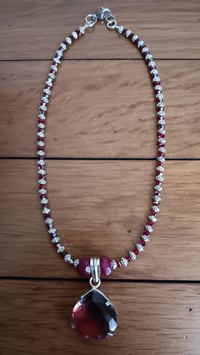 Image 18 of BI COLOR TOURMALINE WITH DUO RUBY STONE NECKLACE 