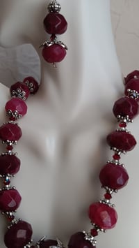 Image 2 of HUGE NATURAL MINED RUBIES AND EARRING SET 