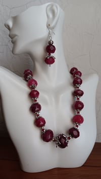 Image 1 of HUGE NATURAL MINED RUBIES AND EARRING SET 