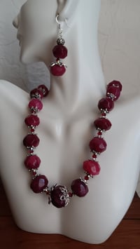 Image 3 of HUGE NATURAL MINED RUBIES AND EARRING SET 
