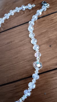 Image 4 of CLEAR AURORA BOREALIS TEARDROPS, AND SWAROVSKI CUBES AND ROUNDS NECKLACE