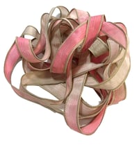 Image 1 of 1PC. STRAWBERRY TART 42" hand dyed wrist wrap bracelet silk ribbon//Yoga wrist wrap bracelet ribbon
