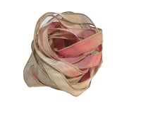 Image 4 of 1PC. STRAWBERRY TART 42" hand dyed wrist wrap bracelet silk ribbon//Yoga wrist wrap bracelet ribbon