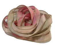 Image 8 of 1PC. STRAWBERRY TART 42" hand dyed wrist wrap bracelet silk ribbon//Yoga wrist wrap bracelet ribbon