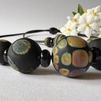 Image 3 of Raku and Black Necklace
