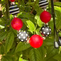 Image 9 of Black/White/Red and Silver Necklace