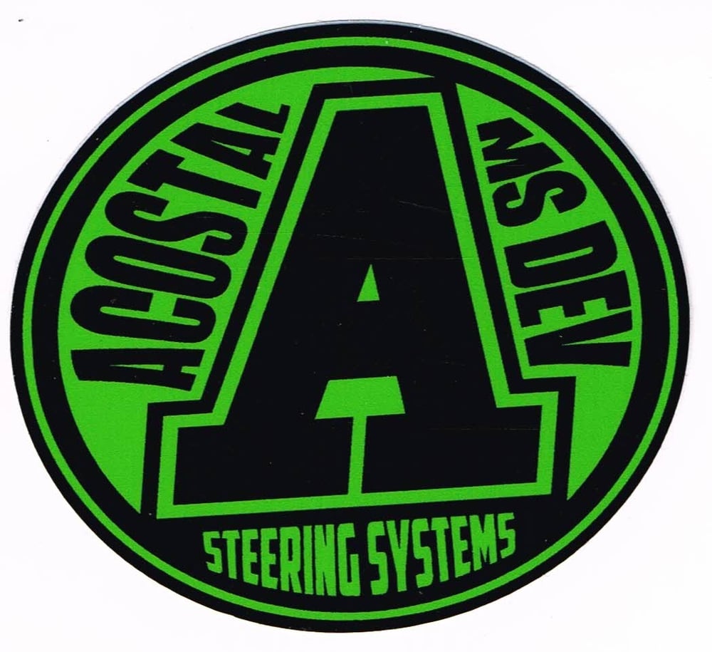 Image of GREEN ACOSTAL STEERING SYSTEMS / MS DEVELOPMENT STICKER 8.5x7.5cm