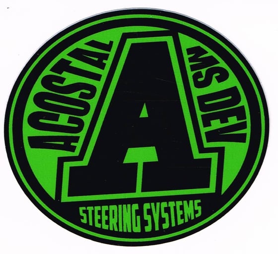 Image of GREEN ACOSTAL STEERING SYSTEMS / MS DEVELOPMENT STICKER 8.5x7.5cm