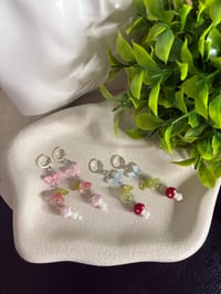 Image 1 of Cutesy Mushroom earrings: Red mushroom/Pink mushroom