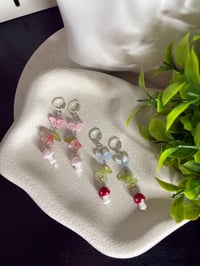 Image 2 of Cutesy Mushroom earrings: Red mushroom/Pink mushroom