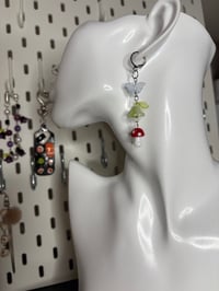 Image 5 of Cutesy Mushroom earrings: Red mushroom/Pink mushroom