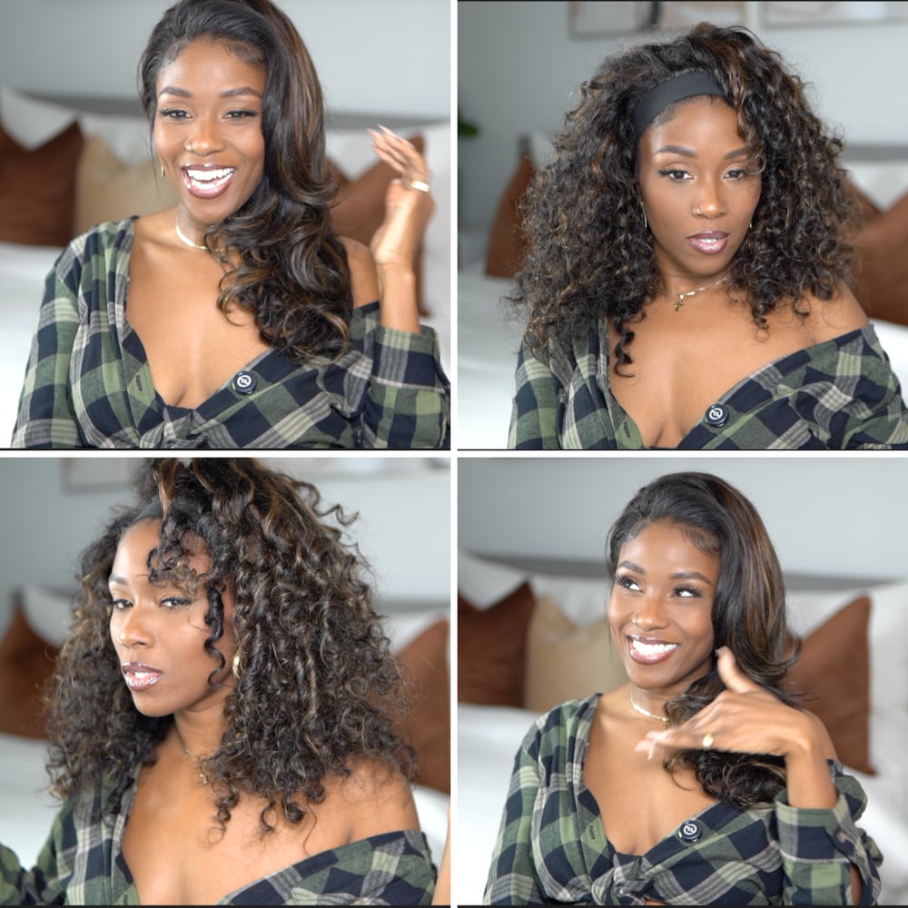 Image of KYA KURL 3 IN 1 HALF WIG w/ HIGHLIGHTS