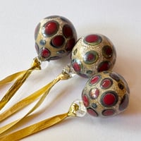 Image 1 of Baubles - Red on Ivory Set of 3
