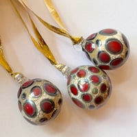 Image 3 of Baubles - Red on Ivory Set of 3