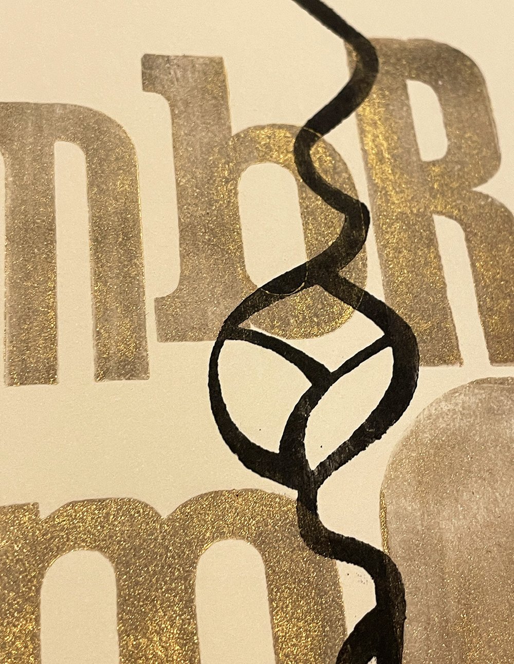 Image of Gold letterpress & woodblock art print