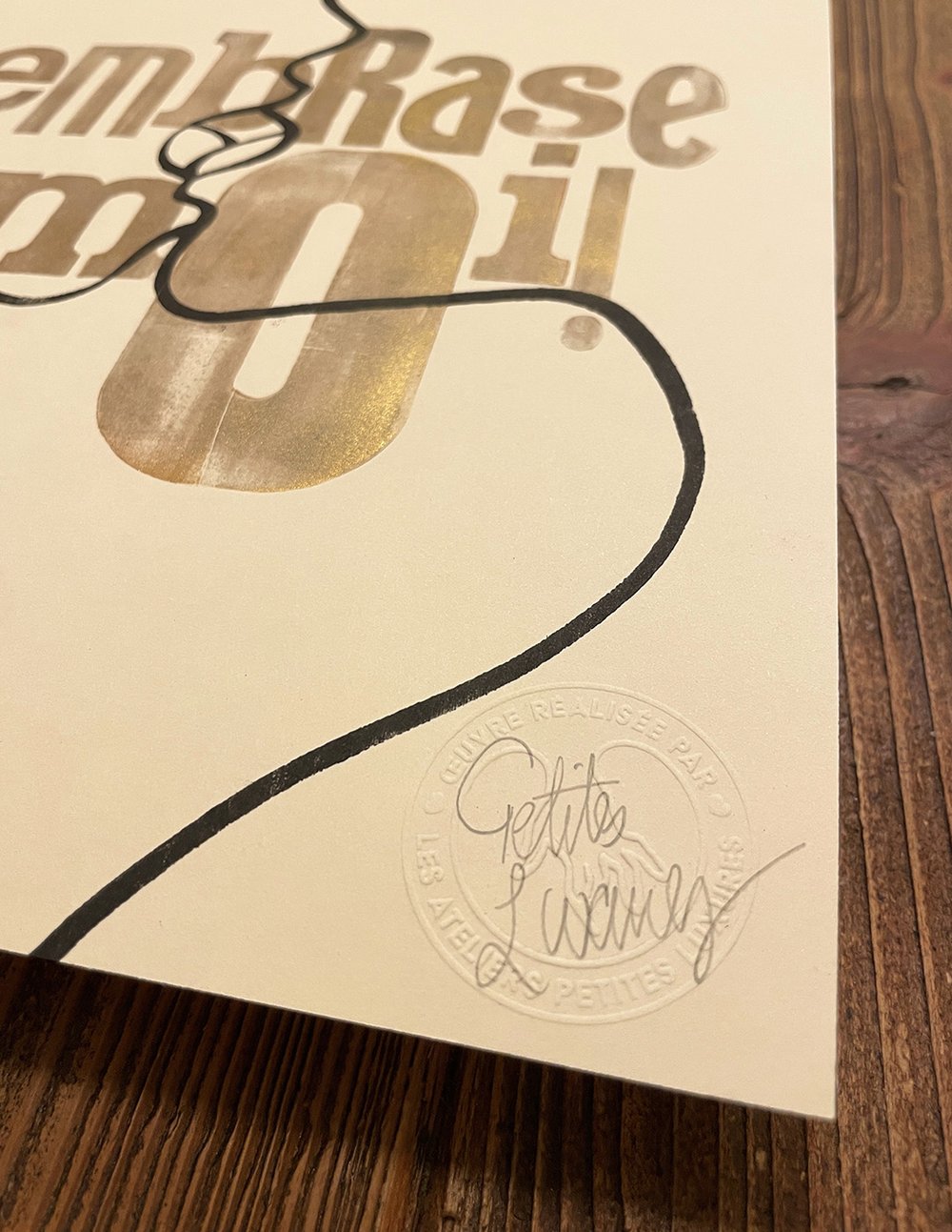 Image of Gold letterpress & woodblock art print