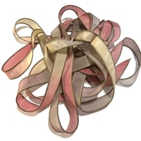 Image 2 of 1PC. SUGAR AND SPICE 42" hand dyed wrist wrap bracelet silk ribbon//Yoga wrist wrap bracelet ribbon
