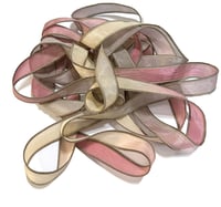 Image 1 of 1PC. SUGAR AND SPICE 42" hand dyed wrist wrap bracelet silk ribbon//Yoga wrist wrap bracelet ribbon