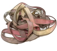 Image 5 of 1PC. SUGAR AND SPICE 42" hand dyed wrist wrap bracelet silk ribbon//Yoga wrist wrap bracelet ribbon