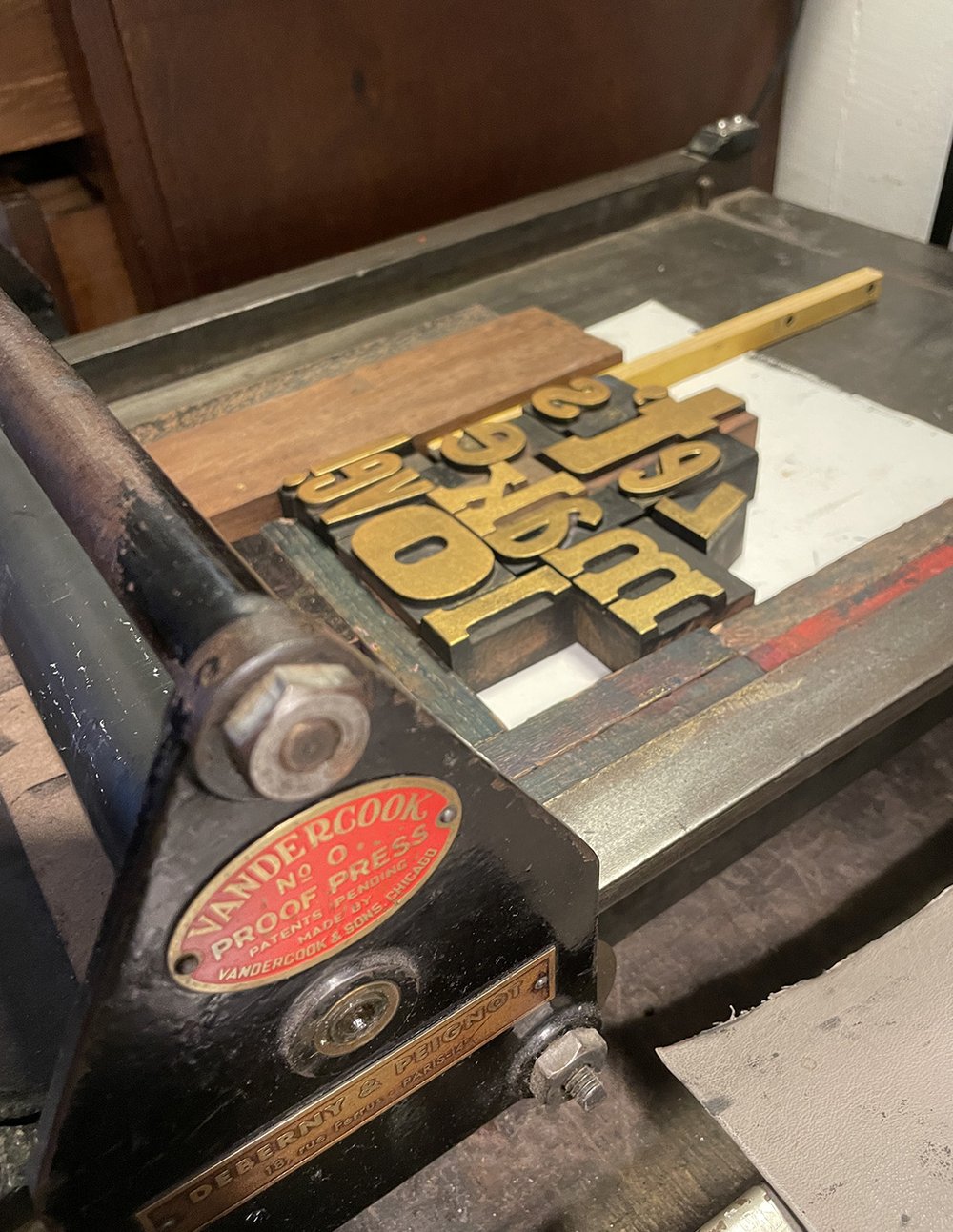 Image of Gold letterpress & woodblock art print