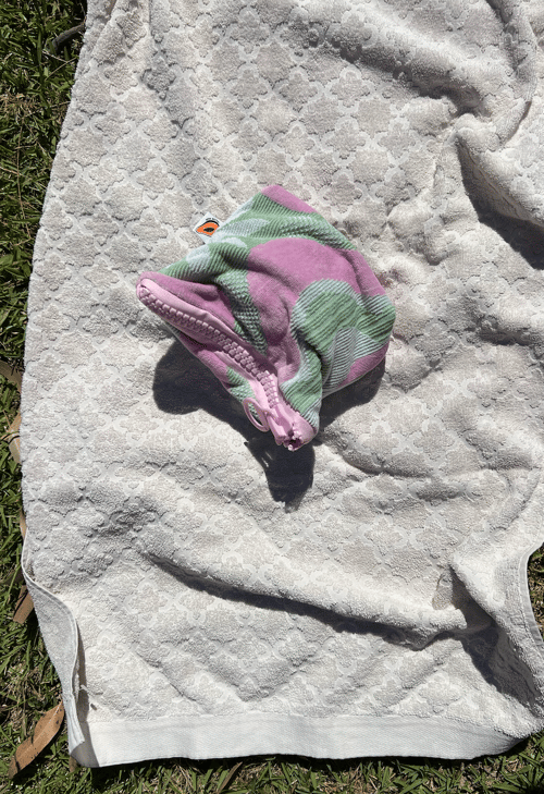 Image of Postcard Pouch-Mint Pink swirl