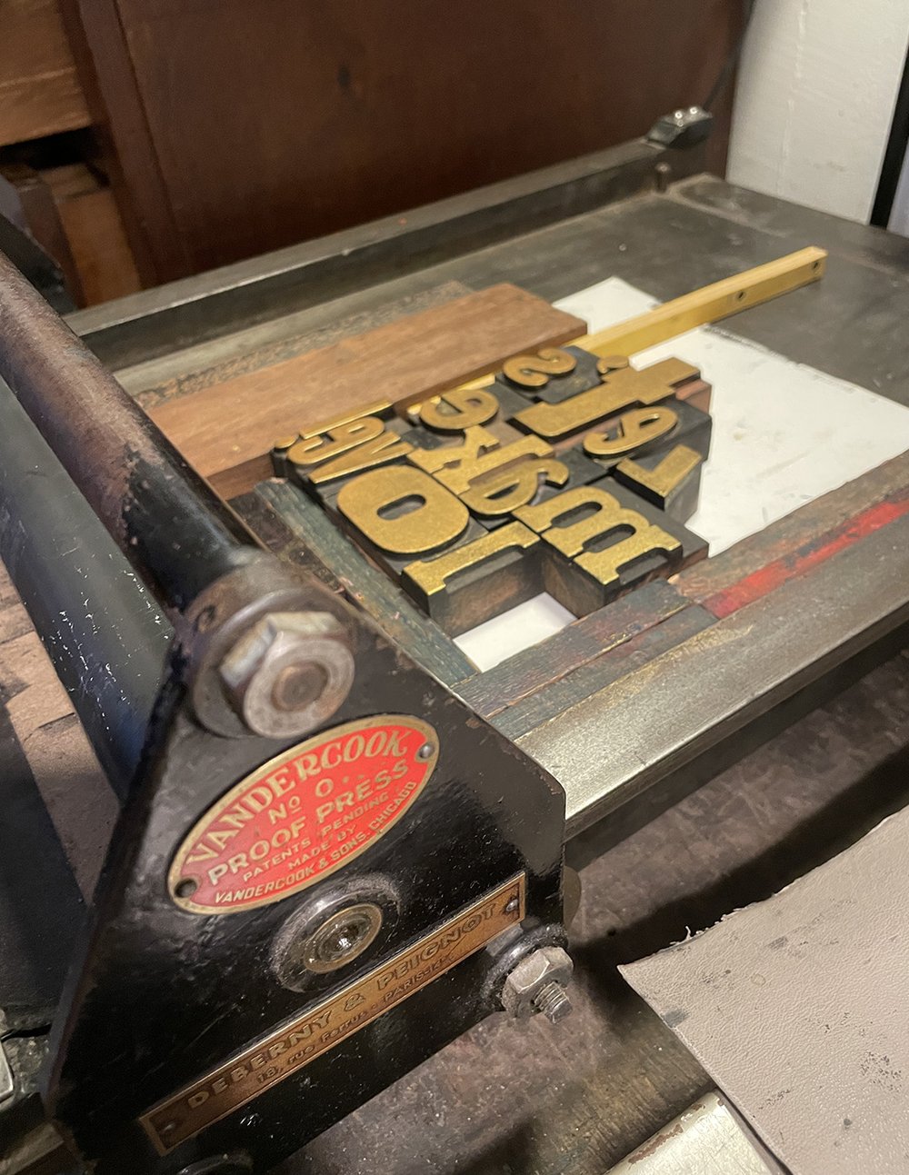 Image of Customizable handmade gold letterpress & woodblock art print