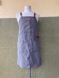 Image 1 of Wash Stone Canvas Apron Grey / Blue