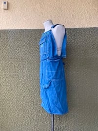 Image 5 of Wash Stone Canvas Apron Grey / Blue