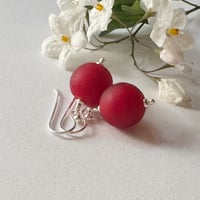 Image 1 of Matt Red Earrings
