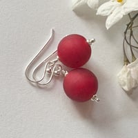 Image 2 of Matt Red Earrings