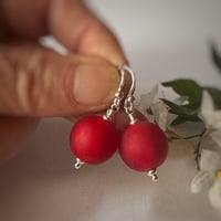 Image 3 of Matt Red Earrings