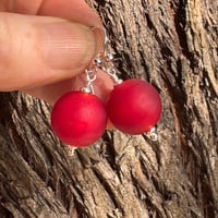 Image 5 of Matt Red Earrings