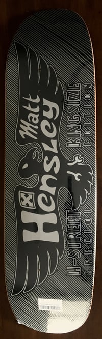 Image 1 of MATT HENSLEY H STREET SKATEBOARD DECK -KINGSIZE EAGLE BLOCKPRINT BLACK