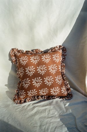 Image of Ivy Hearts ruffle cushion
