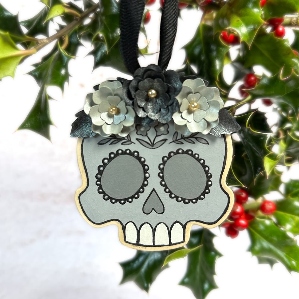 Image of Suspension Calavera Argentée