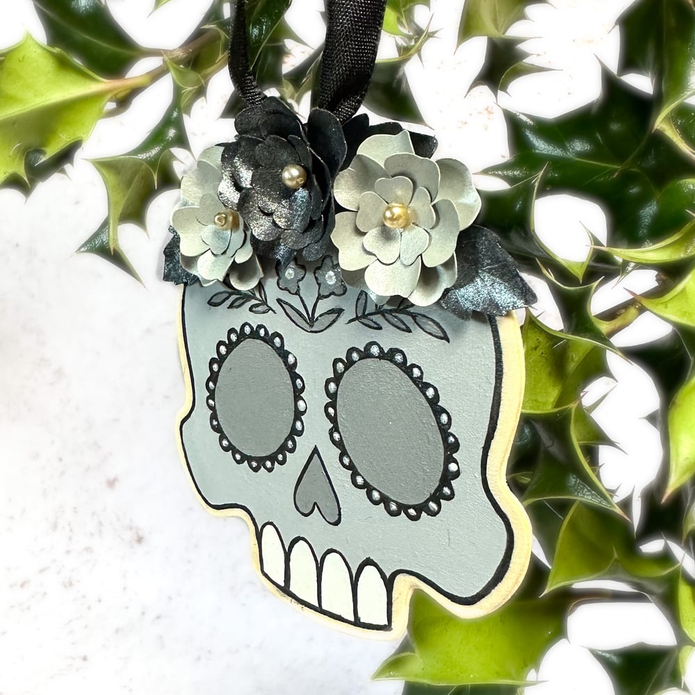 Image of Suspension Calavera Argentée