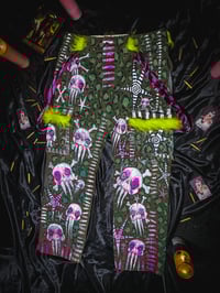 Image 2 of Green Cargo Anxiety Skull Pants