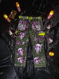Image 3 of Green Cargo Anxiety Skull Pants