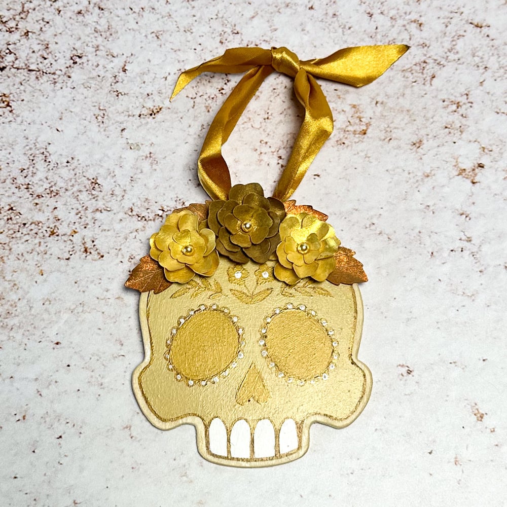 Image of Suspension Calavera Dorée
