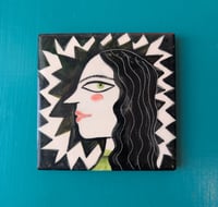 Image 1 of Francesca handpainted tile coaster