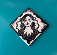 Image 1 of Snake sorceress handpainted tile coaster