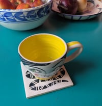 Image 1 of Wax resist snake handpainted tile coaster