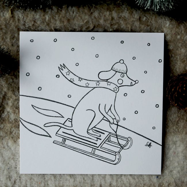 Collection de Noël 2025 : carte à colorier 