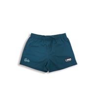WOMENS SCRIPT BEACH SHORTS - TEAL