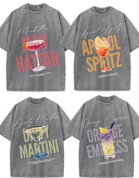 Image 4 of Vintage Cocktail Acid Wash Tee